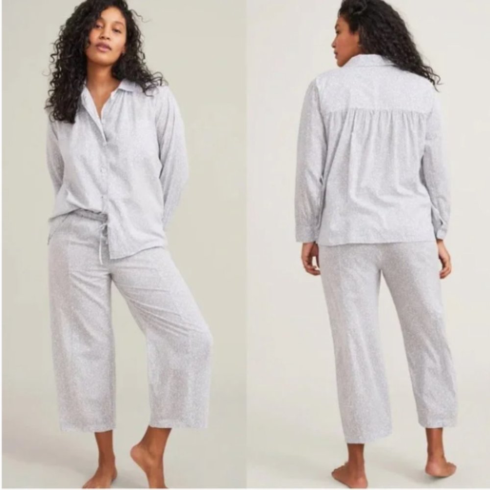 Hatch Organic Cotton Maternity Pajama Set Blue Flower